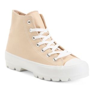 Sincerly Jules Vespa high top lace up canvas sneakers NEVER WORN size 8.5